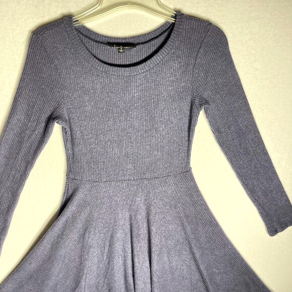 Lulu's Soft Dark Blue Long-Sleeved Dress‎ Women Size S - Picture 5 of 11